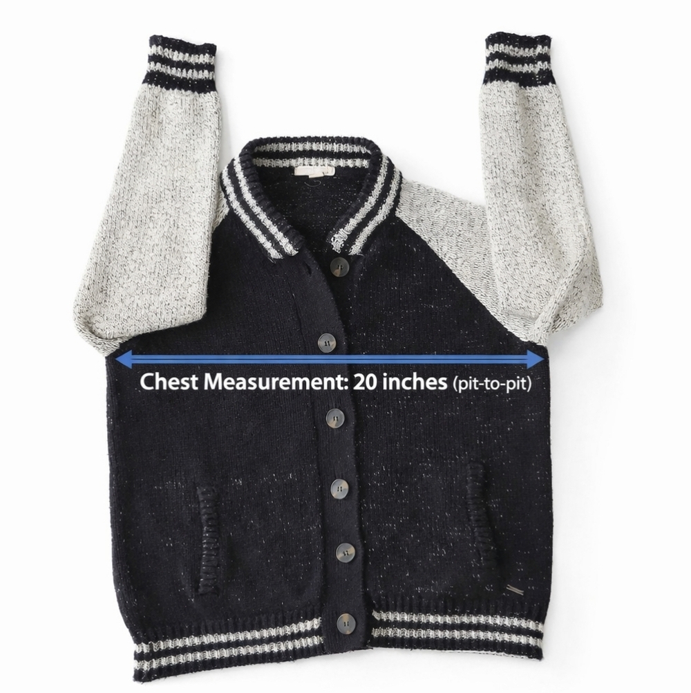 Garage Black & Cream Varsity Cardigan – Size M - Picture 3 of 9